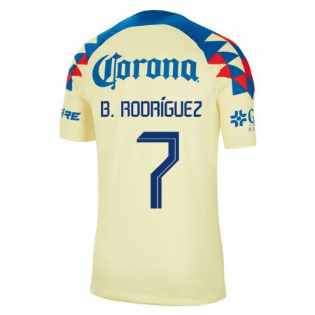 Kandiny Homme Maillot Brian Rodríguez #7 Jaune Tenues Domicile 2023/24 T-Shirt