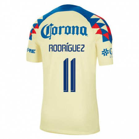Kandiny Homme Maillot Jonathan Rodríguez #11 Jaune Tenues Domicile 2023/24 T-Shirt
