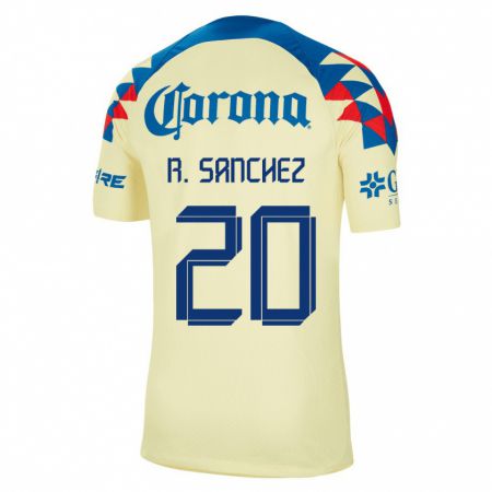 Kandiny Homme Maillot Richard Sánchez #20 Jaune Tenues Domicile 2023/24 T-Shirt