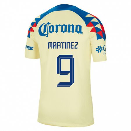Kandiny Homme Maillot Roger Martinez #9 Jaune Tenues Domicile 2023/24 T-Shirt