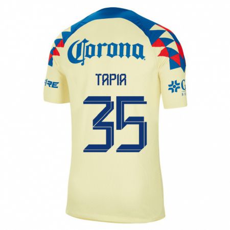 Kandiny Homme Maillot Fernando Tapia #35 Jaune Tenues Domicile 2023/24 T-Shirt