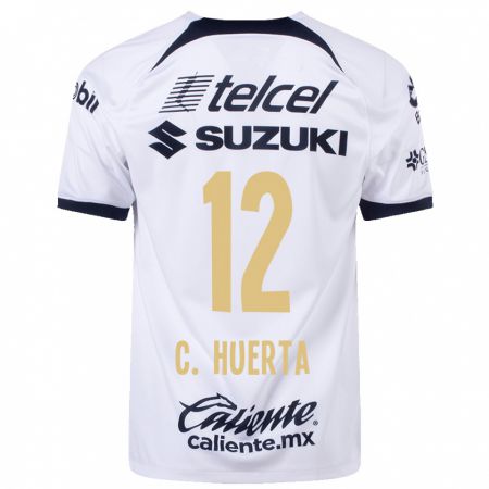 Kandiny Homme Maillot César Huerta #12 Blanc Tenues Domicile 2023/24 T-Shirt