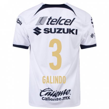 Kandiny Homme Maillot Ricardo Galindo #3 Blanc Tenues Domicile 2023/24 T-Shirt