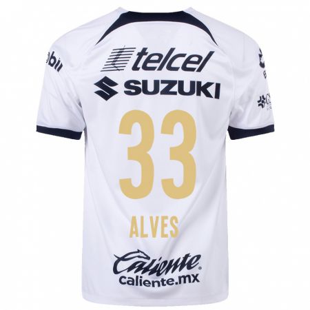 Kandiny Homme Maillot Dani Alves #33 Blanc Tenues Domicile 2023/24 T-Shirt