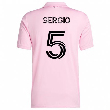Kandiny Homme Maillot Sergio Busquets #5 Rose Tenues Domicile 2023/24 T-Shirt