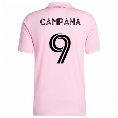 Kandiny Homme Maillot Leonardo Campana #9 Rose Tenues Domicile 2023/24 T-Shirt