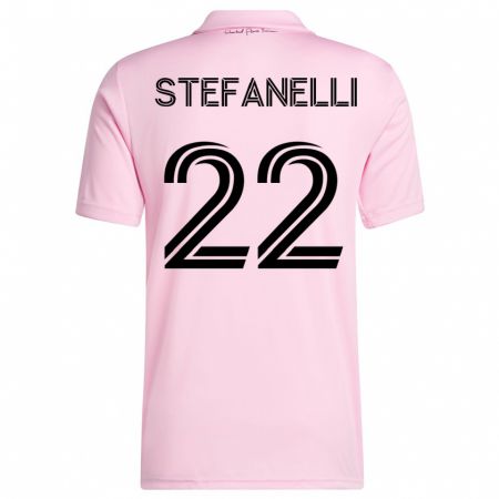 Kandiny Homme Maillot Nicolás Stefanelli #22 Rose Tenues Domicile 2023/24 T-Shirt