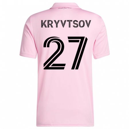 Kandiny Homme Maillot Sergiy Kryvtsov #27 Rose Tenues Domicile 2023/24 T-Shirt
