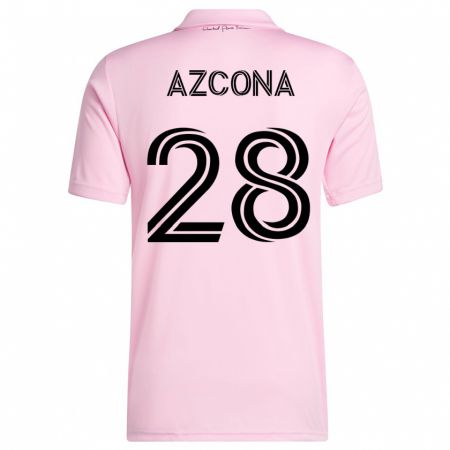 Kandiny Homme Maillot Edison Azcona #28 Rose Tenues Domicile 2023/24 T-Shirt