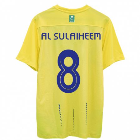 Kandiny Homme Maillot Abdulmajeed Al-Sulaiheem #8 Jaune Tenues Domicile 2023/24 T-Shirt