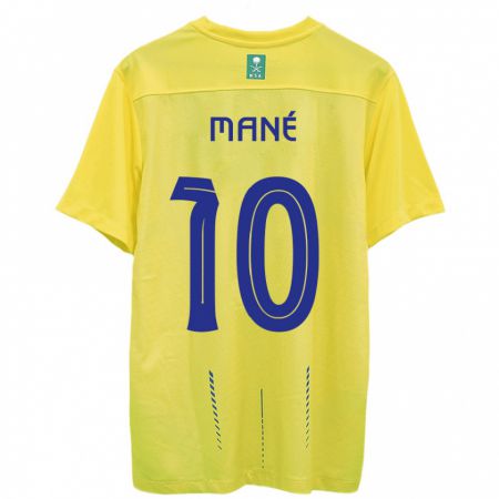 Kandiny Homme Maillot Sadio Mané #10 Jaune Tenues Domicile 2023/24 T-Shirt