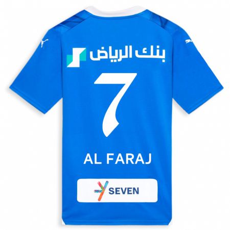 Kandiny Homme Maillot Salman Al-Faraj #7 Bleu Tenues Domicile 2023/24 T-Shirt