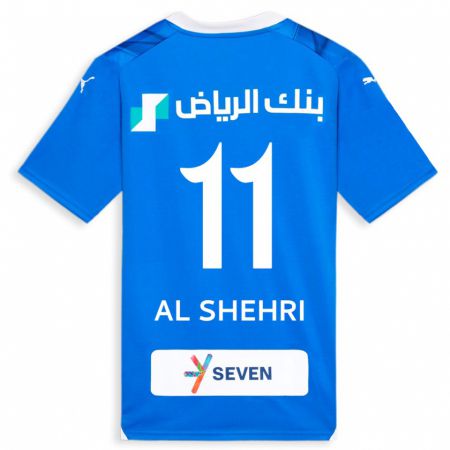 Kandiny Homme Maillot Saleh Al-Shehri #11 Bleu Tenues Domicile 2023/24 T-Shirt