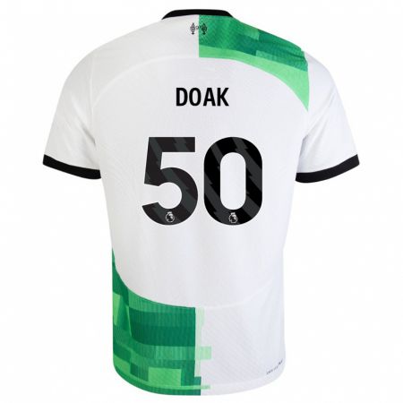 Kandiny Homme Maillot Ben Doak #50 Blanc Vert Tenues Extérieur 2023/24 T-Shirt
