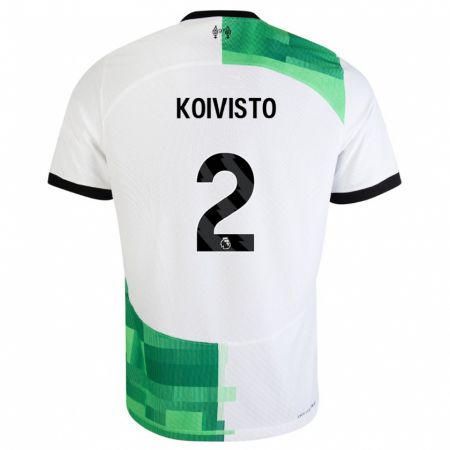 Kandiny Homme Maillot Emma Koivisto #2 Blanc Vert Tenues Extérieur 2023/24 T-Shirt