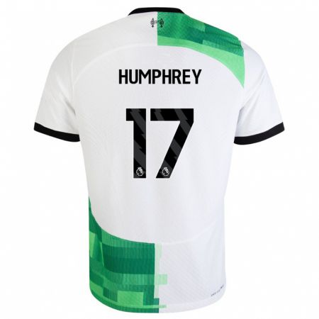 Kandiny Homme Maillot Carla Humphrey #17 Blanc Vert Tenues Extérieur 2023/24 T-Shirt
