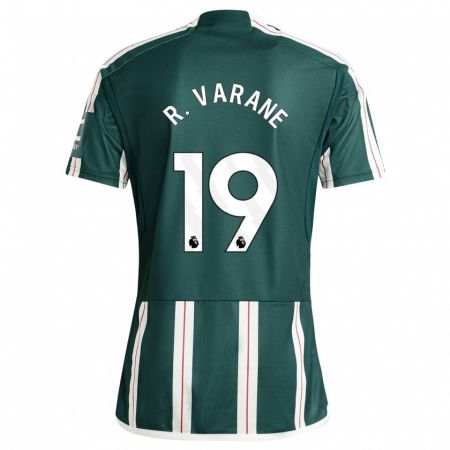 Kandiny Homme Maillot Raphaël Varane #19 Vert Foncé Tenues Extérieur 2023/24 T-Shirt