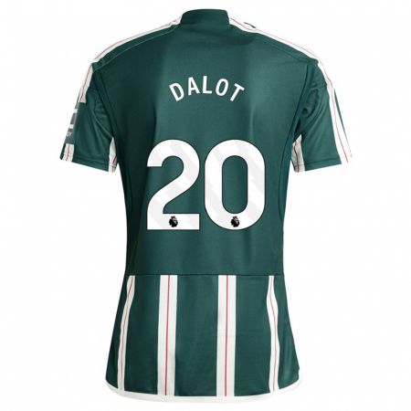 Kandiny Homme Maillot Diogo Dalot #20 Vert Foncé Tenues Extérieur 2023/24 T-Shirt