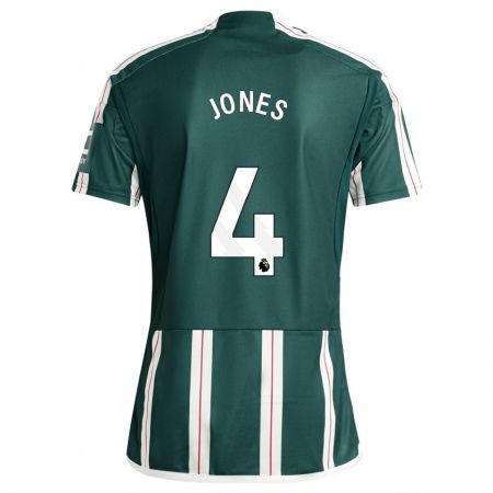 Kandiny Homme Maillot Phil Jones #4 Vert Foncé Tenues Extérieur 2023/24 T-Shirt