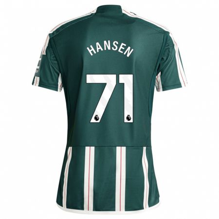 Kandiny Homme Maillot Isak Hansen-Aaroen #71 Vert Foncé Tenues Extérieur 2023/24 T-Shirt