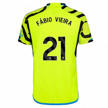 Kandiny Homme Maillot Fábio Vieira #21 Jaune Tenues Extérieur 2023/24 T-Shirt