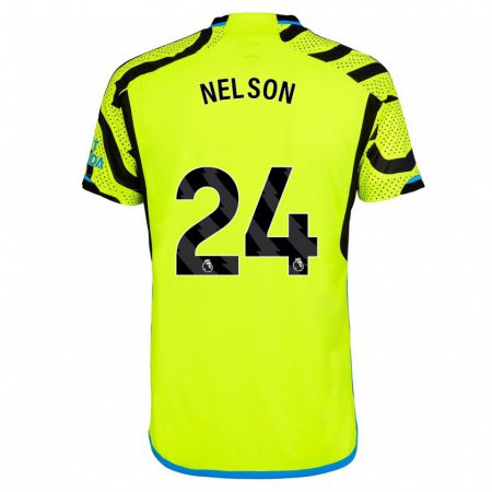Kandiny Homme Maillot Reiss Nelson #24 Jaune Tenues Extérieur 2023/24 T-Shirt