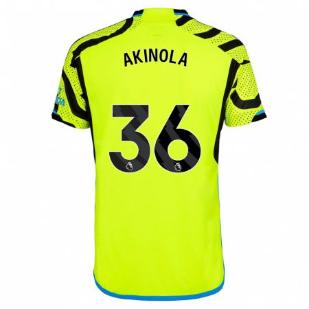 Kandiny Homme Maillot Tim Akinola #36 Jaune Tenues Extérieur 2023/24 T-Shirt