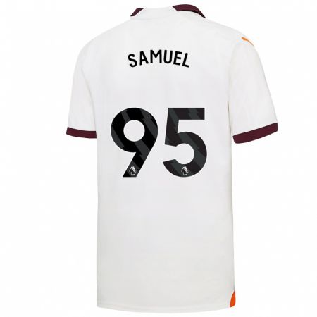 Kandiny Homme Maillot Lakyle Samuel #95 Blanc Tenues Extérieur 2023/24 T-Shirt