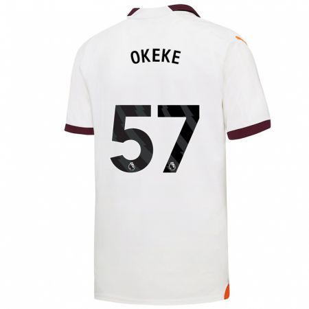 Kandiny Homme Maillot Michael Okeke #57 Blanc Tenues Extérieur 2023/24 T-Shirt