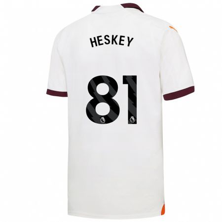 Kandiny Homme Maillot Jaden Heskey #81 Blanc Tenues Extérieur 2023/24 T-Shirt