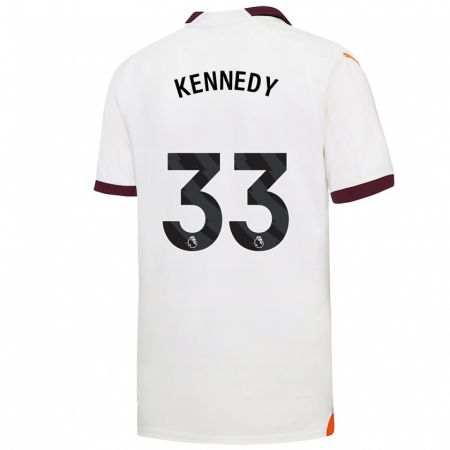 Kandiny Homme Maillot Alanna Kennedy #33 Blanc Tenues Extérieur 2023/24 T-Shirt
