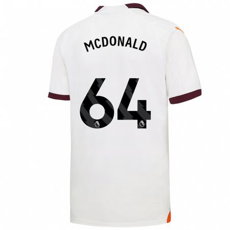 Kandiny Homme Maillot Rowan Mcdonald #64 Blanc Tenues Extérieur 2023/24 T-Shirt