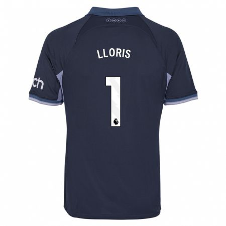 Kandiny Homme Maillot Hugo Lloris #1 Bleu Foncé Tenues Extérieur 2023/24 T-Shirt