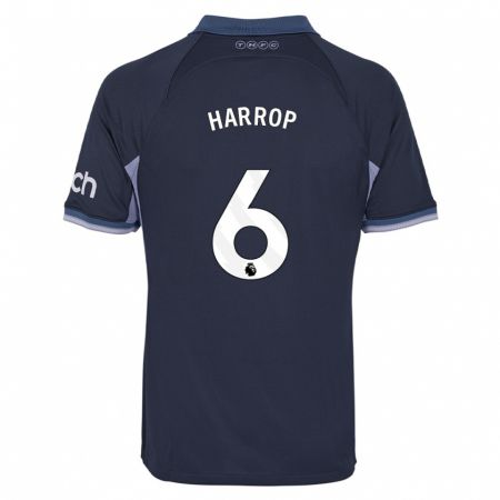 Kandiny Homme Maillot Kerys Harrop #6 Bleu Foncé Tenues Extérieur 2023/24 T-Shirt