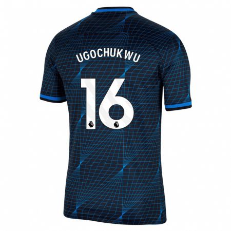 Kandiny Homme Maillot Lesley Ugochukwu #16 Bleu Foncé Tenues Extérieur 2023/24 T-Shirt
