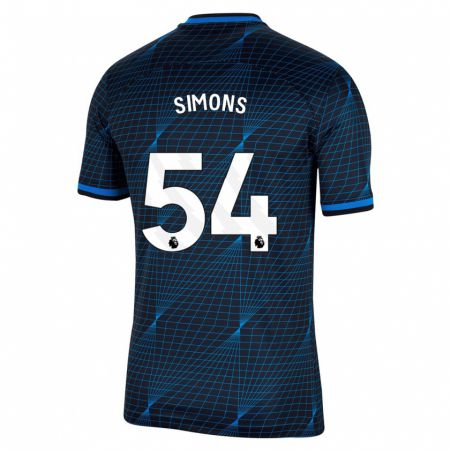 Kandiny Homme Maillot Xavier Simons #54 Bleu Foncé Tenues Extérieur 2023/24 T-Shirt