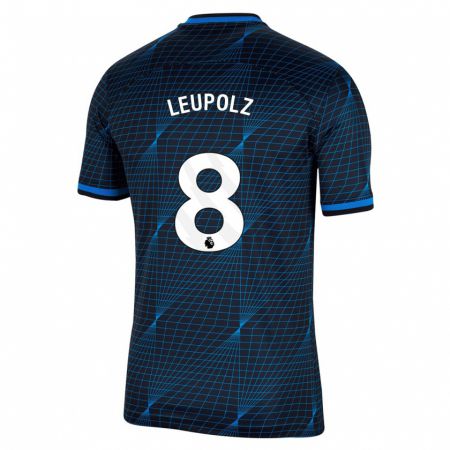 Kandiny Homme Maillot Melanie Leupolz #8 Bleu Foncé Tenues Extérieur 2023/24 T-Shirt