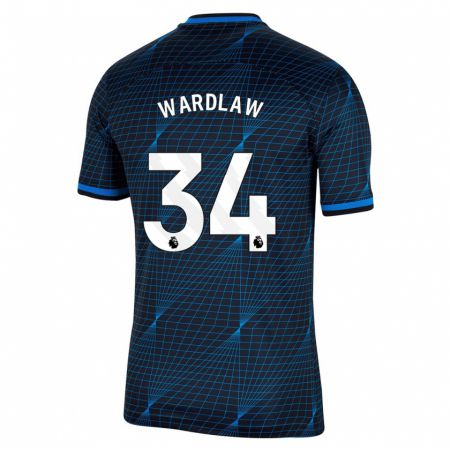 Kandiny Homme Maillot Charlotte Wardlaw #34 Bleu Foncé Tenues Extérieur 2023/24 T-Shirt