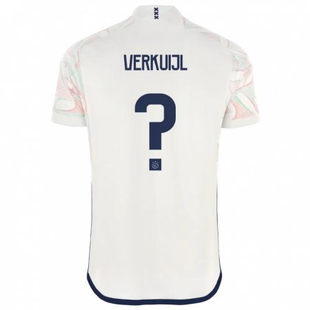Kandiny Homme Maillot Mark Verkuijl #0 Blanc Tenues Extérieur 2023/24 T-Shirt