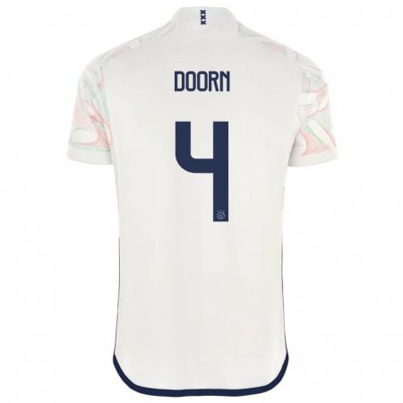 Kandiny Homme Maillot Lisa Doorn #4 Blanc Tenues Extérieur 2023/24 T-Shirt