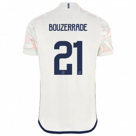 Kandiny Homme Maillot Zaina Bouzerrade #21 Blanc Tenues Extérieur 2023/24 T-Shirt