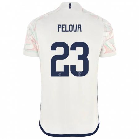 Kandiny Homme Maillot Victoria Pelova #23 Blanc Tenues Extérieur 2023/24 T-Shirt