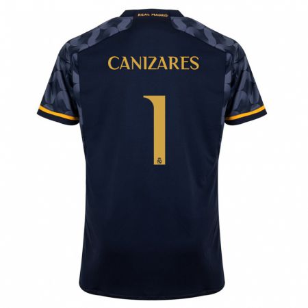 Kandiny Homme Maillot Lucas Cañizares #1 Bleu Foncé Tenues Extérieur 2023/24 T-Shirt