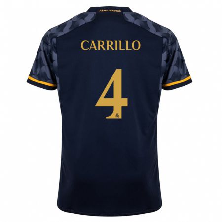 Kandiny Homme Maillot Álvaro Carrillo #4 Bleu Foncé Tenues Extérieur 2023/24 T-Shirt