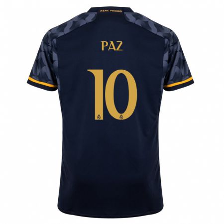 Kandiny Homme Maillot Nico Paz #10 Bleu Foncé Tenues Extérieur 2023/24 T-Shirt