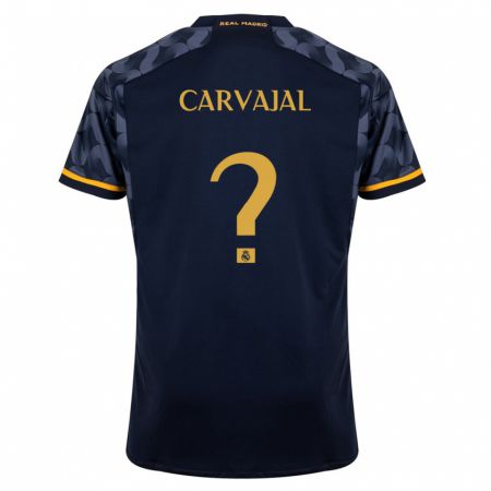 Kandiny Homme Maillot Ángel Carvajal #0 Bleu Foncé Tenues Extérieur 2023/24 T-Shirt