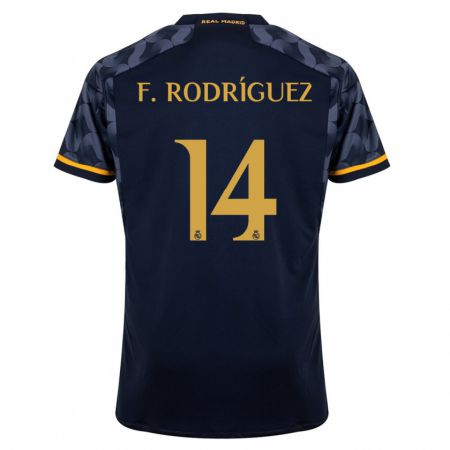 Kandiny Homme Maillot Fer Rodríguez #14 Bleu Foncé Tenues Extérieur 2023/24 T-Shirt