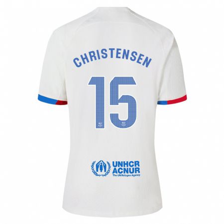 Kandiny Homme Maillot Andreas Christensen #15 Blanc Tenues Extérieur 2023/24 T-Shirt