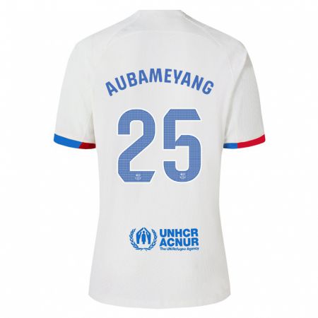 Kandiny Homme Maillot Pierre Emerick Aubameyang #25 Blanc Tenues Extérieur 2023/24 T-Shirt