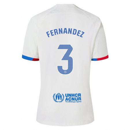 Kandiny Homme Maillot Jana Fernandez #3 Blanc Tenues Extérieur 2023/24 T-Shirt